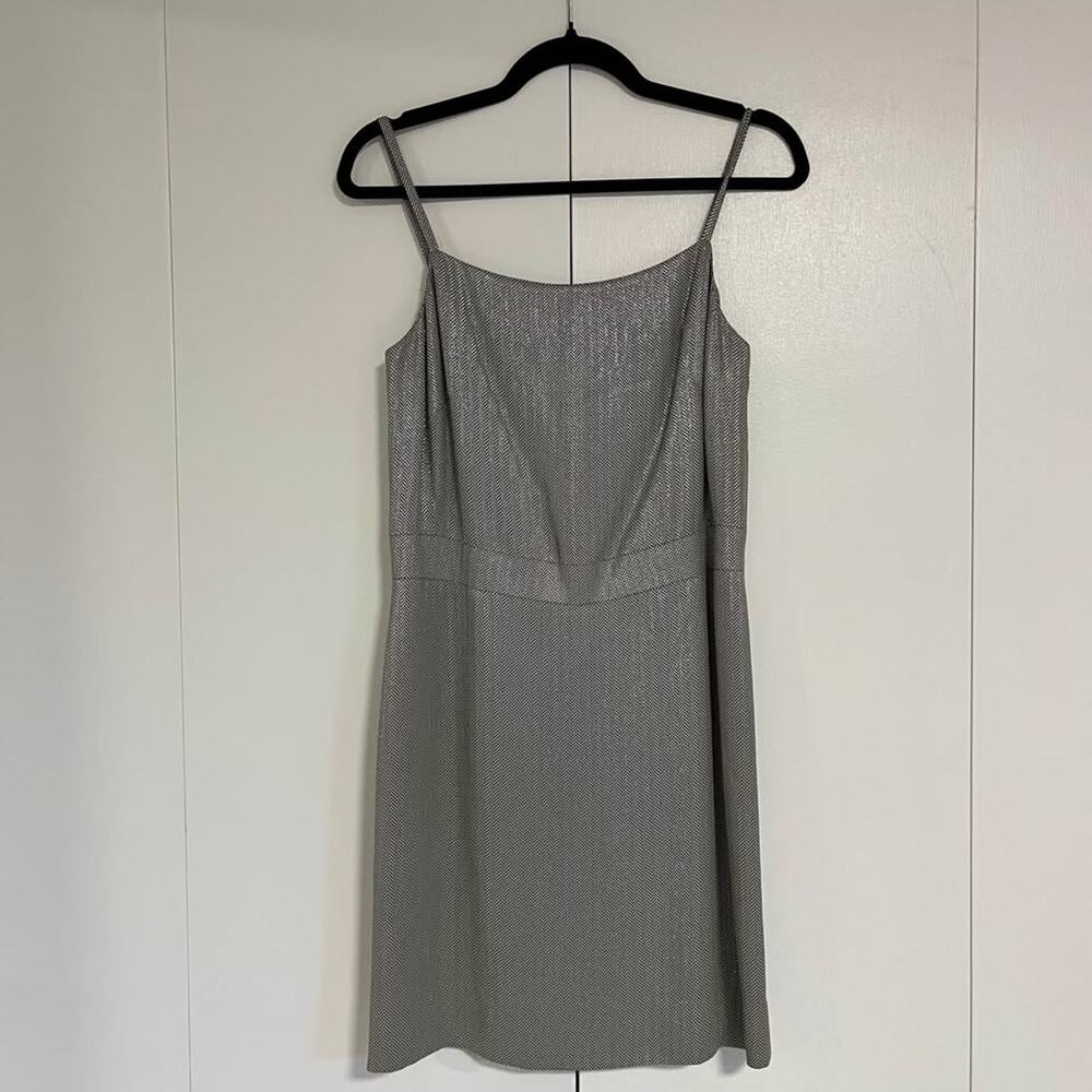 Y2K 90s VTG Silver Shiny Mini A Line Slip Dress S Size 6